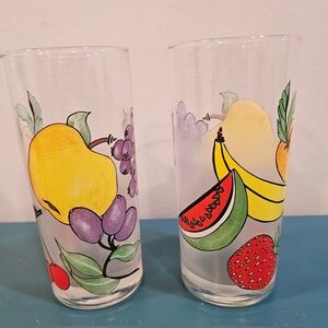 1980s France Fruit Juice Glasses